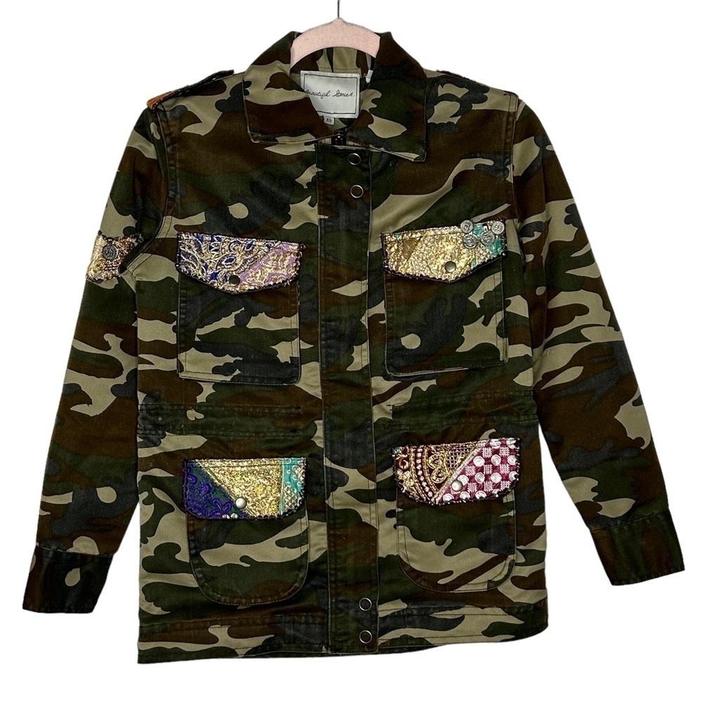 Beautiful Stories Embellished Camo Jacket - Picture 2 of 16